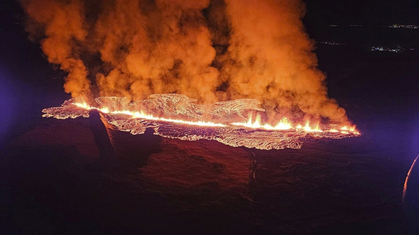 Volcano erupts in Iceland, sending lava flowing toward nearby town | AP News