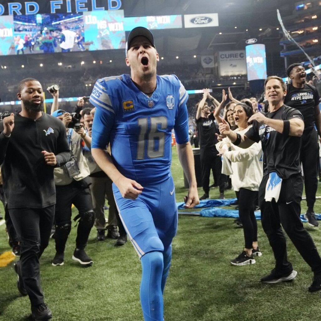 Jared Goff leads Lions to first playoff win in 32 years | AP News