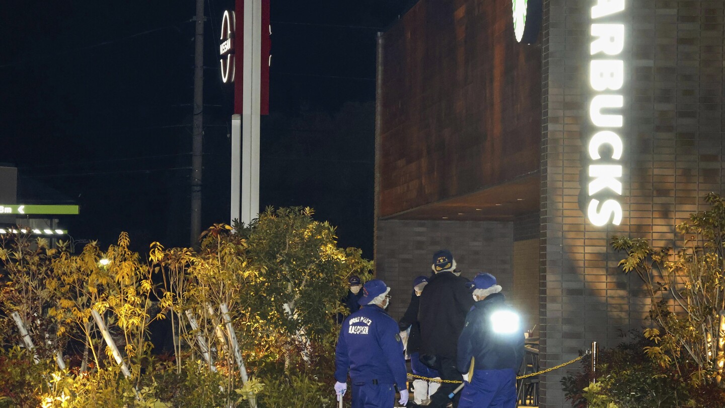 Police search for the suspect who shot and killed a man at a Starbucks in southwestern Japan | AP News