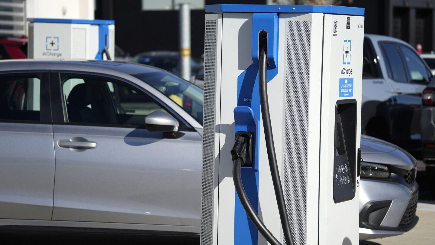 Biden vetoes GOP measure that aimed to block White House policy on foreign content in EV chargers | AP News