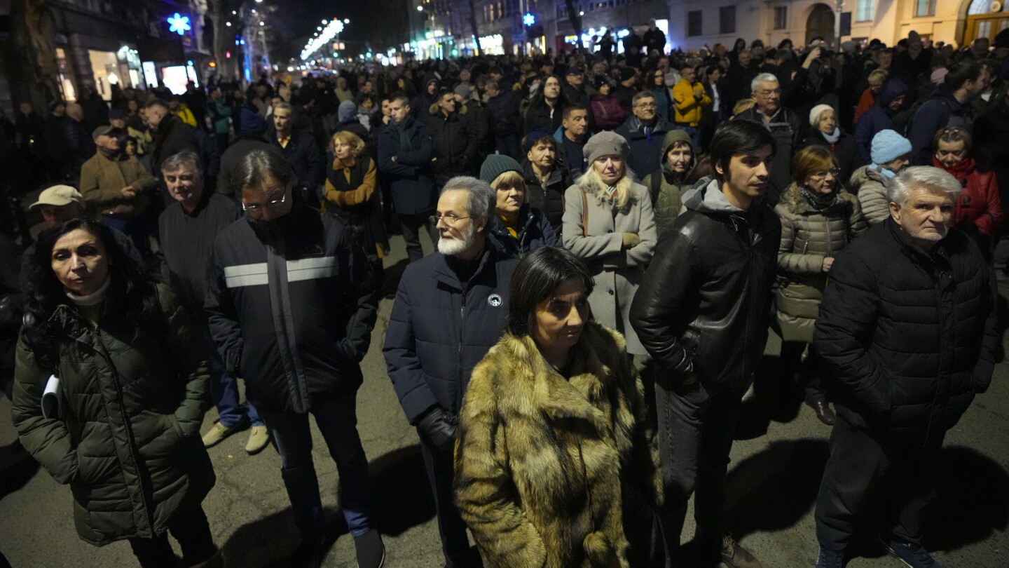 Protesters gather outside a top Serbian court to demand that a disputed election be annulled | AP News