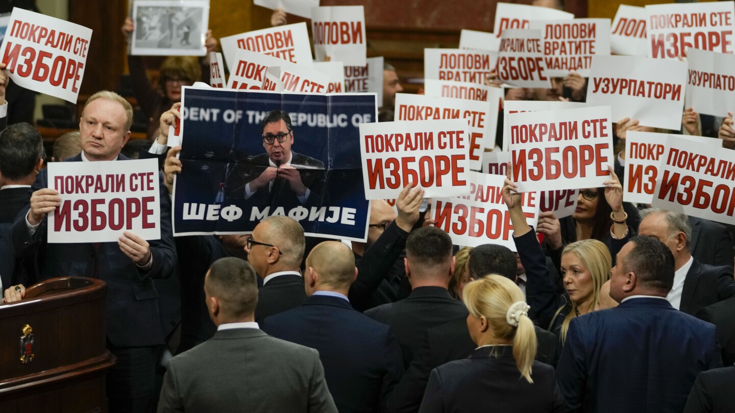 New Serbian parliament inaugurated despite reports of election rigging and other irregularities