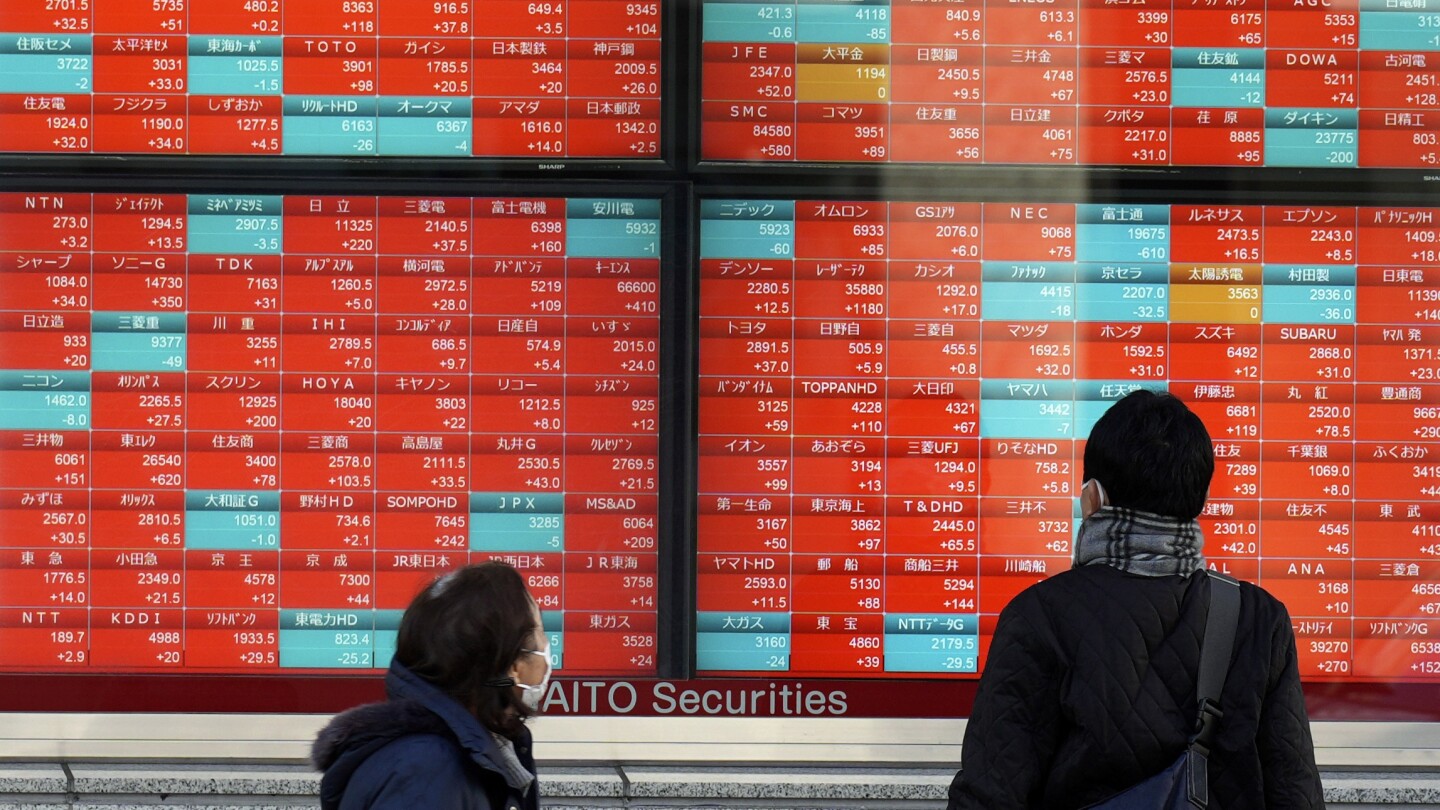 Stock market today: Asian shares are mostly higher, tracking gains on Wall Street