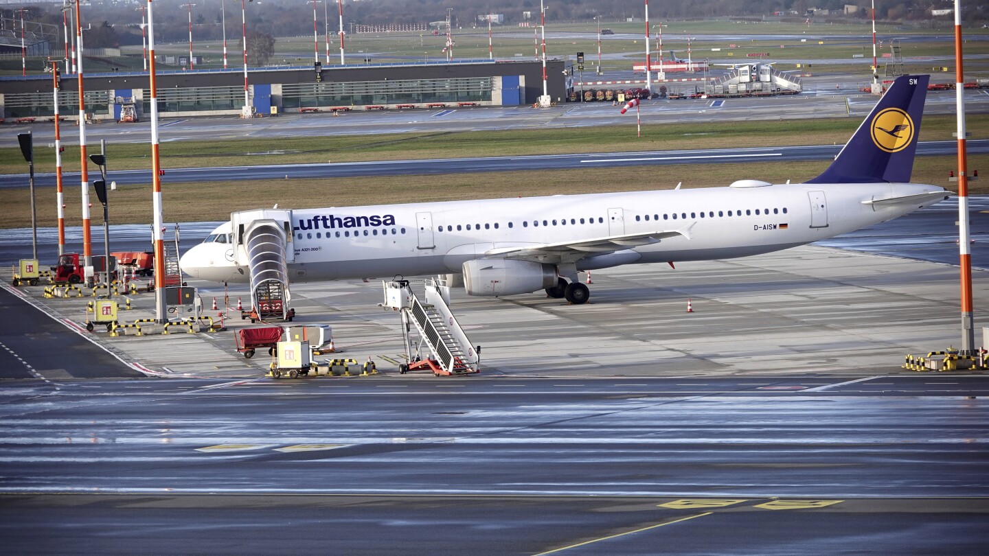 Germany’s Lufthansa cancels hundreds of flights as its ground staff strike for a day at 5 airports