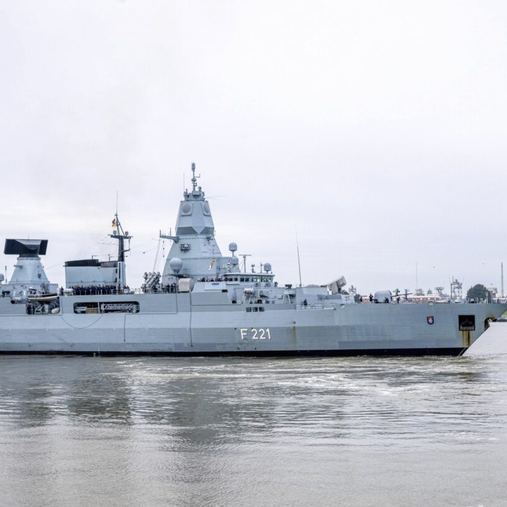 German military frigate heads toward the Red Sea for a planned EU mission to protect ships