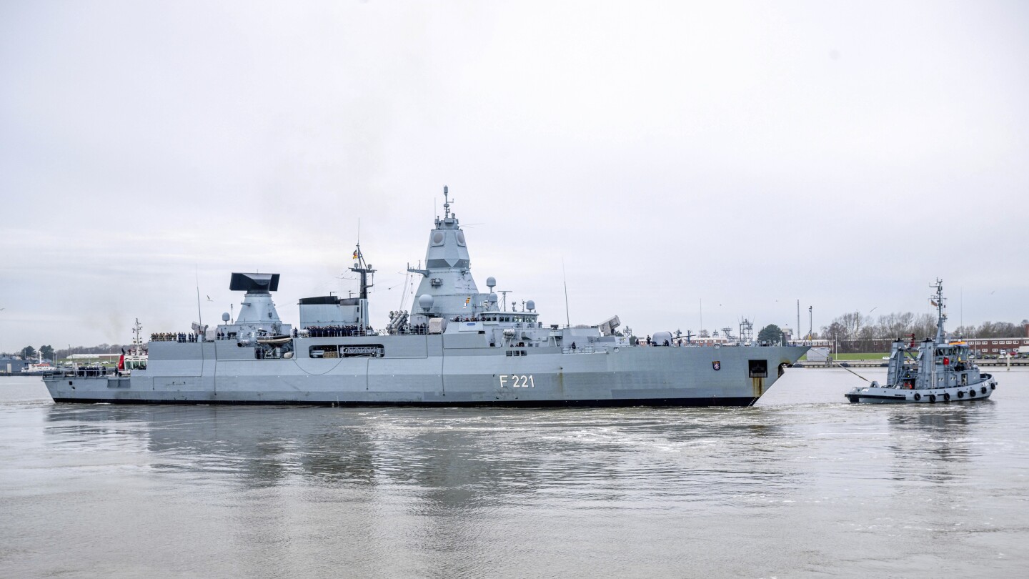 German military frigate heads toward the Red Sea for a planned EU mission to protect ships