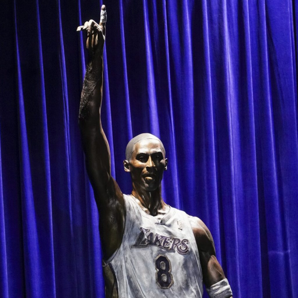 Kobe Bryant immortalized with a 19-foot bronze statue outside the Lakers’ downtown arena