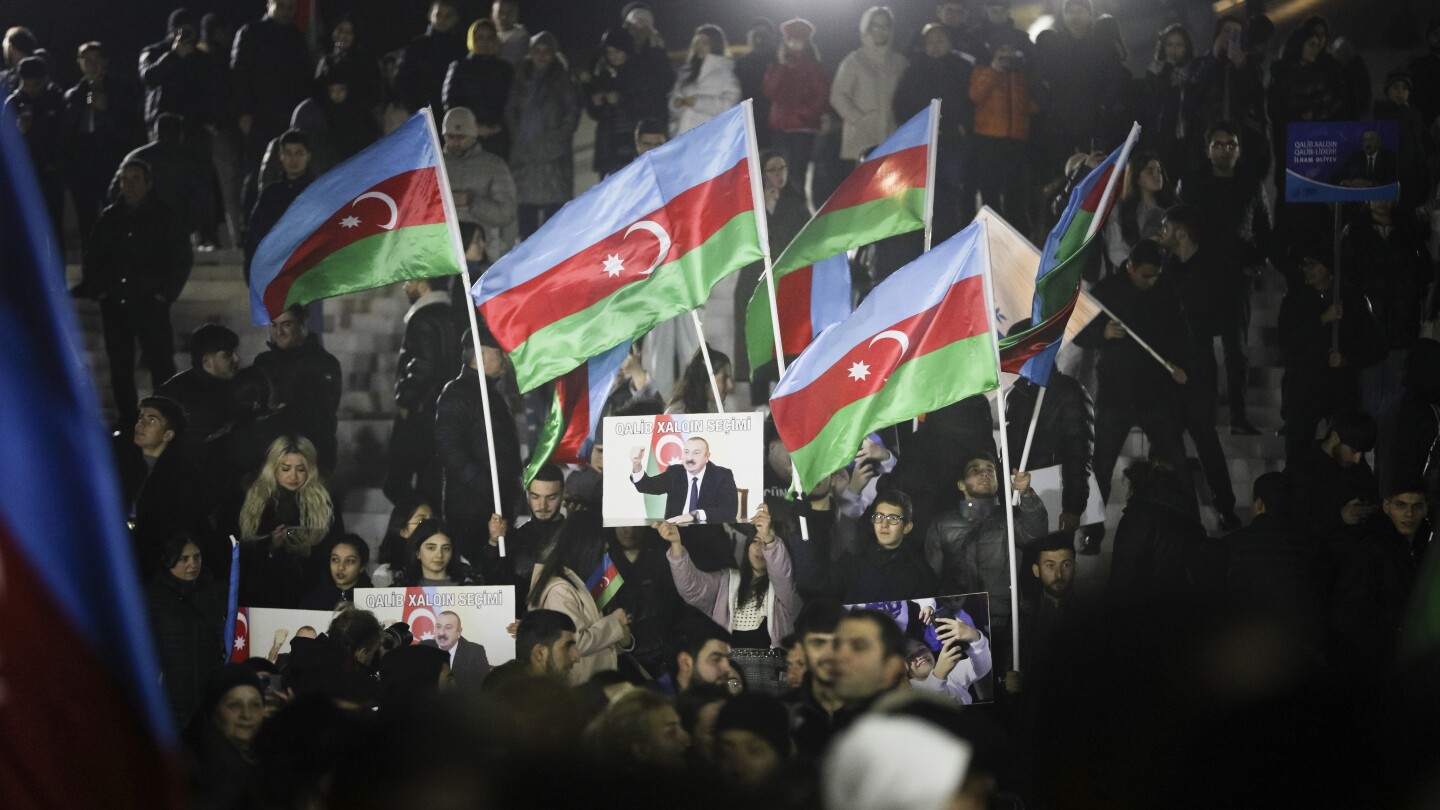 Azerbaijan’s Aliyev officially wins by a landslide in an election that monitors say was restrictive