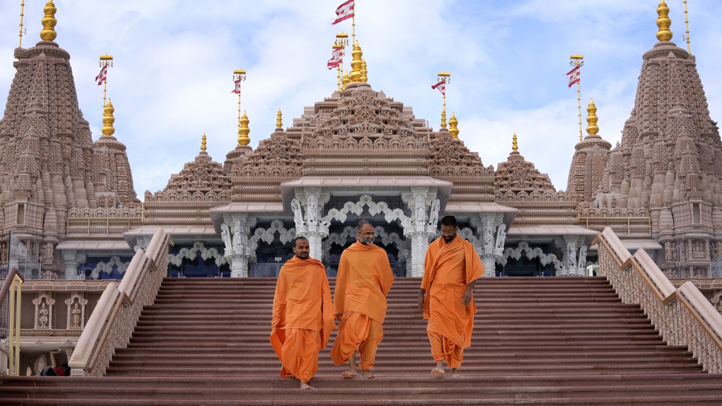 First stone-built Hindu temple in the Middle East rises in the UAE ahead of Modi’s latest visit