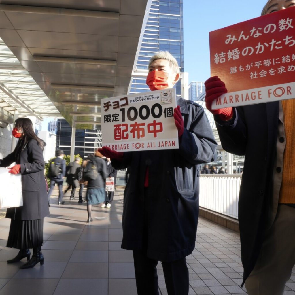 On Valentine’s Day, LGBTQ+ activists in Japan call for the right for same-sex couples to marry