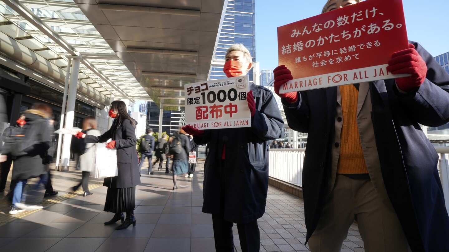 On Valentine’s Day, LGBTQ+ activists in Japan call for the right for same-sex couples to marry