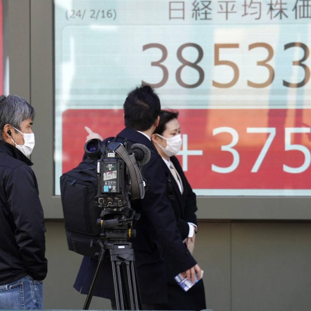 Stock market today: Asian shares track Wall Street rally as Japan’s Nikkei nears a record high