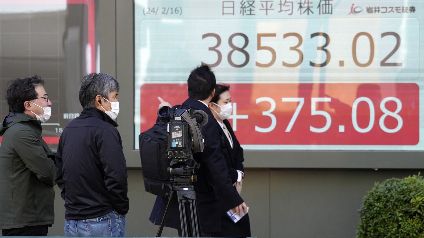 Stock market today: Asian shares track Wall Street rally as Japan’s Nikkei nears a record high