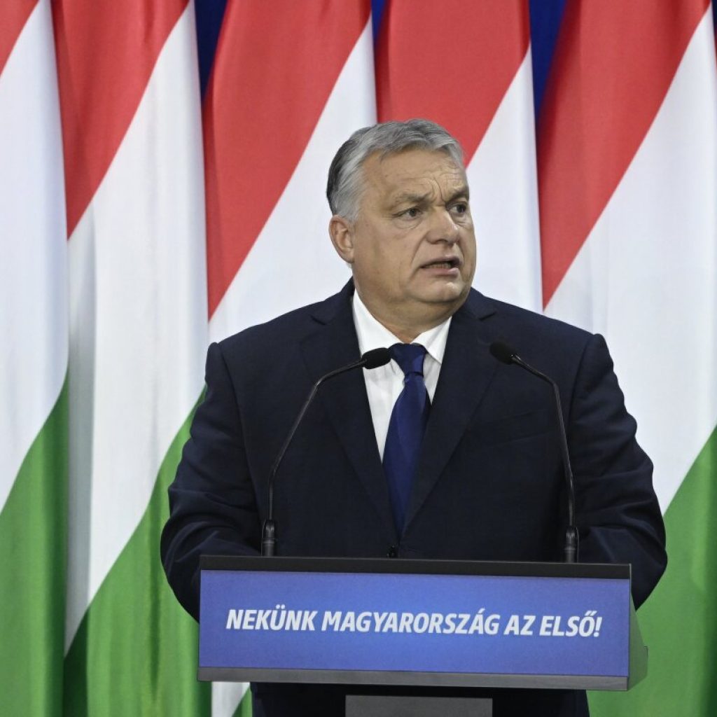 Embattled Orbán addresses Hungary in first appearance since country’s president quit in a scandal