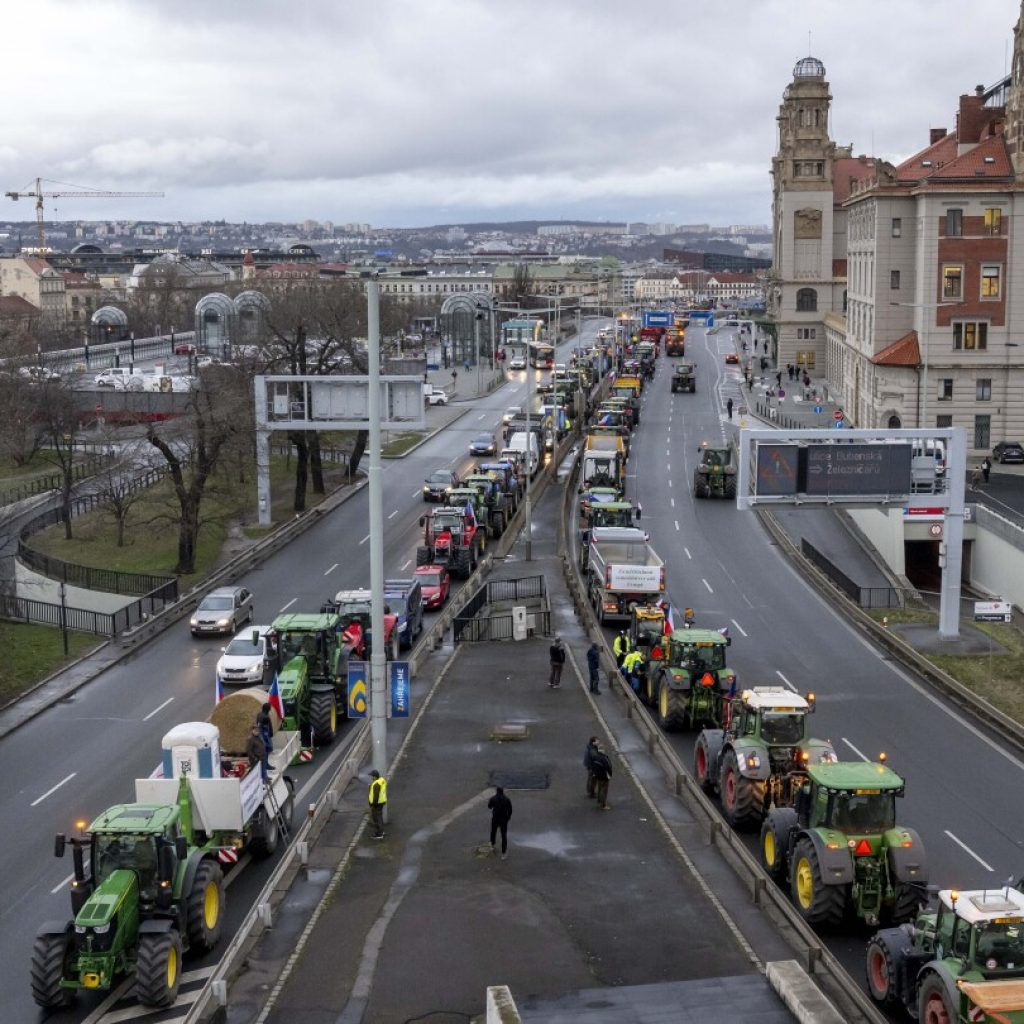 Czech farmers take tractors to Prague in a protest over EU agriculture policies