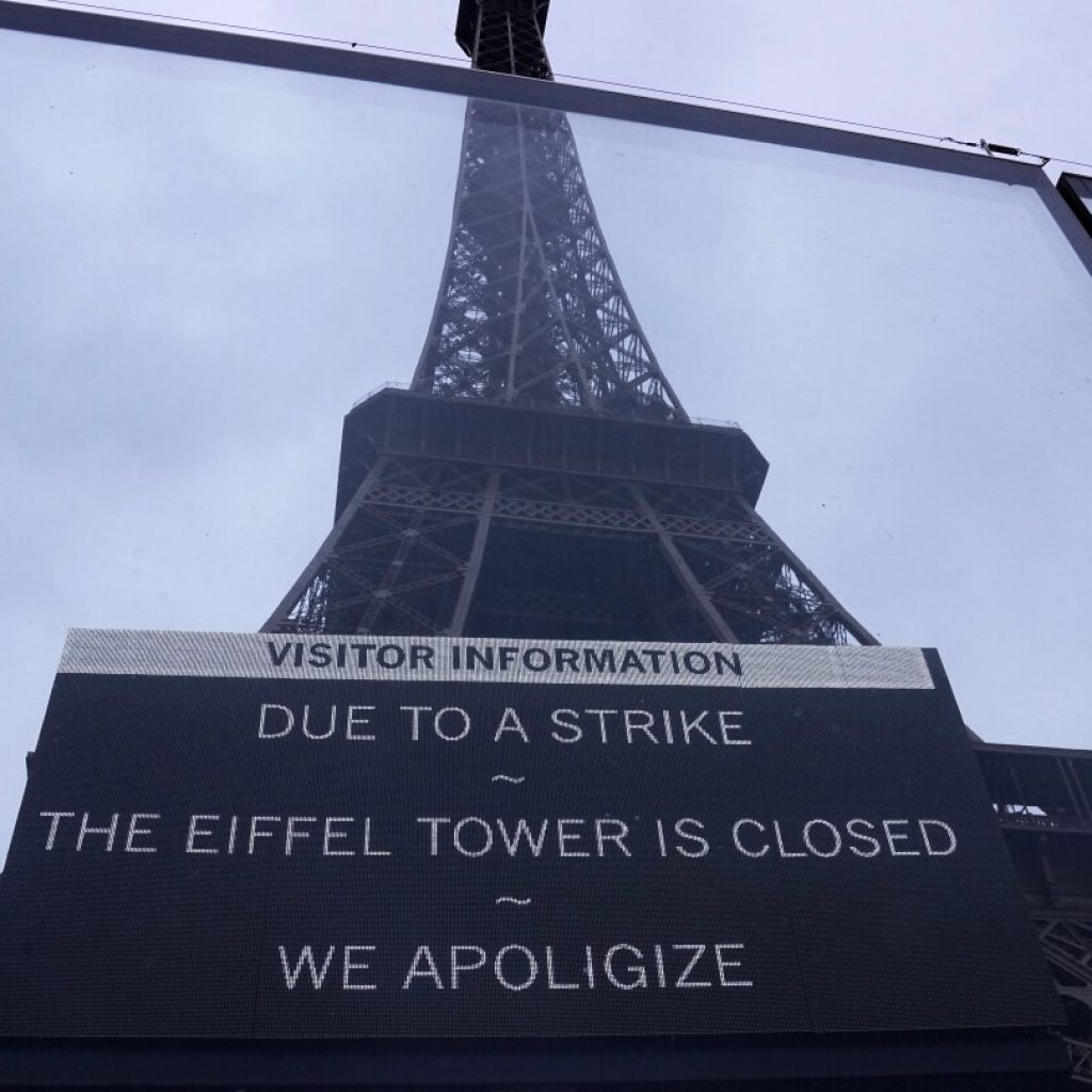 Strike at the Eiffel Tower closes one of the world’s most popular monuments to visitors