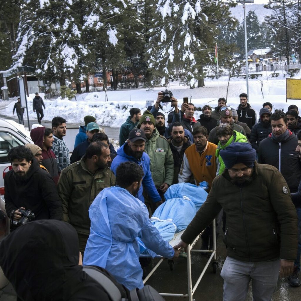 1 foreign skier killed and 3 rescued after avalanche hits popular ski resort in Indian-held Kashmir