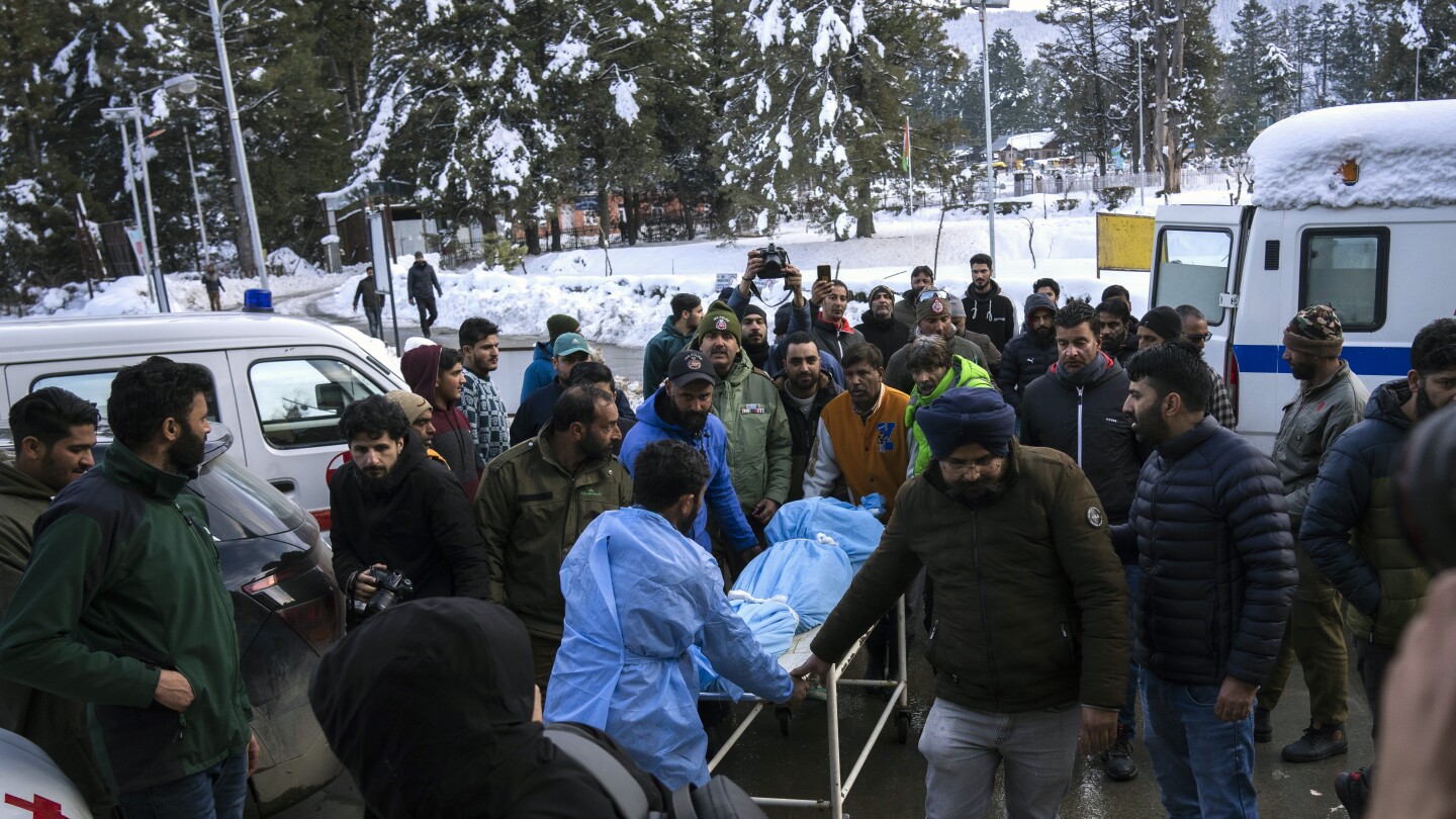 1 foreign skier killed and 3 rescued after avalanche hits popular ski resort in Indian-held Kashmir