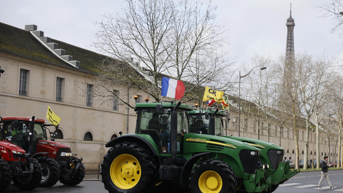 Angry French farmers with tractors are back on the streets of Paris for another protest