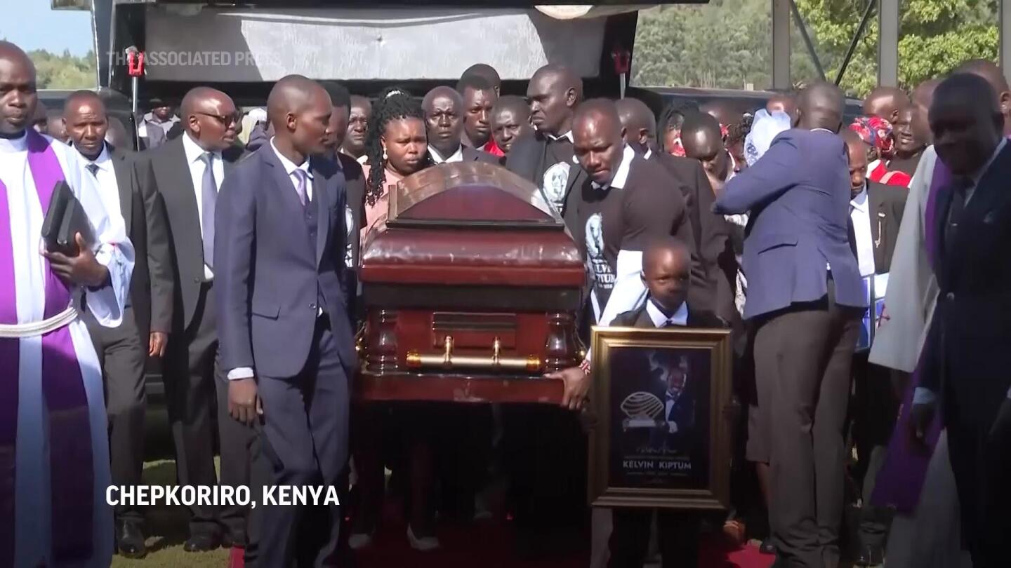 Kenya mourns as marathon world record-holder Kelvin Kiptum is given a state funeral | AP News