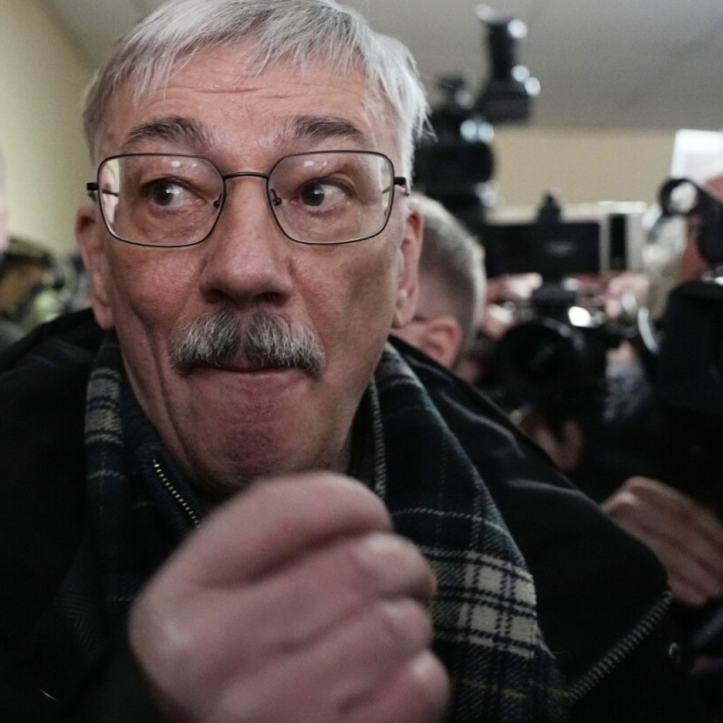 The co-chair of a Nobel-winning rights group in Russia gets 30 months in jail for criticizing war