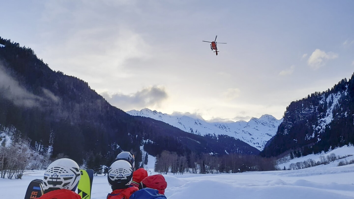 Avalanche in northern Italy kills 1 German skier, critically injures 2 others