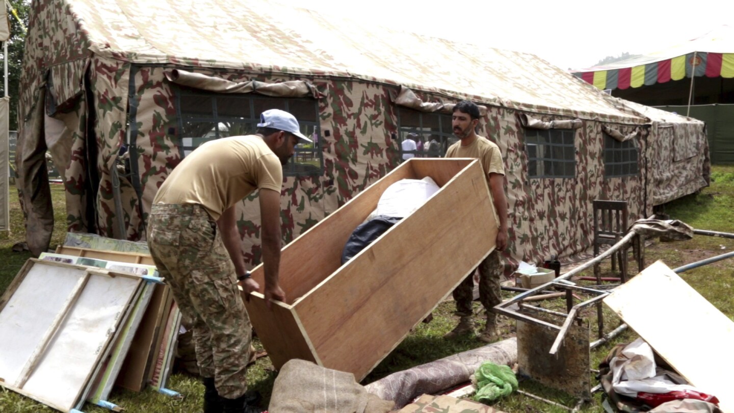 UN hands over 1st military base in Congo to begin its drawdown after decades in the country