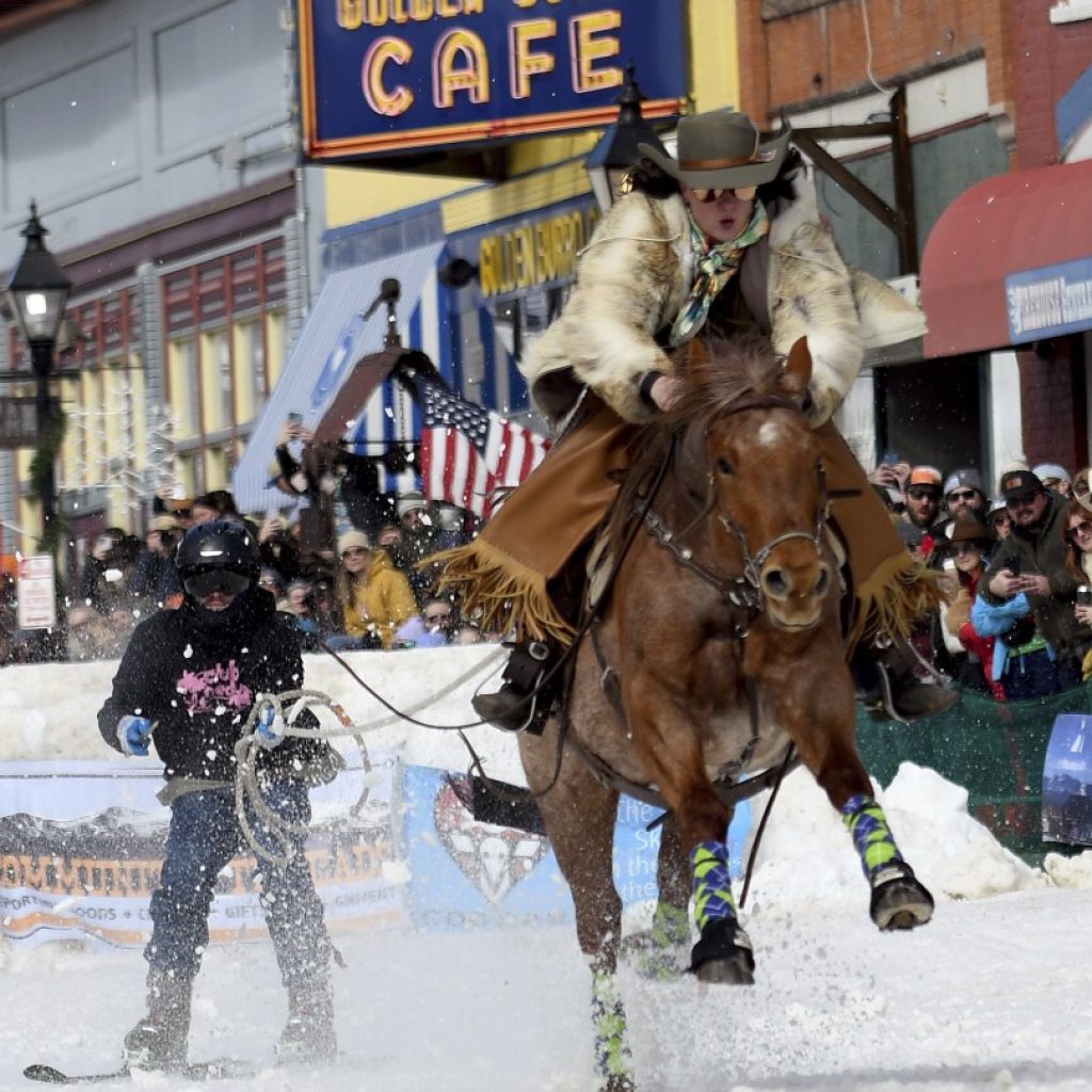 What do you get when you cross rodeo with skiing? The wild and wacky Skijoring