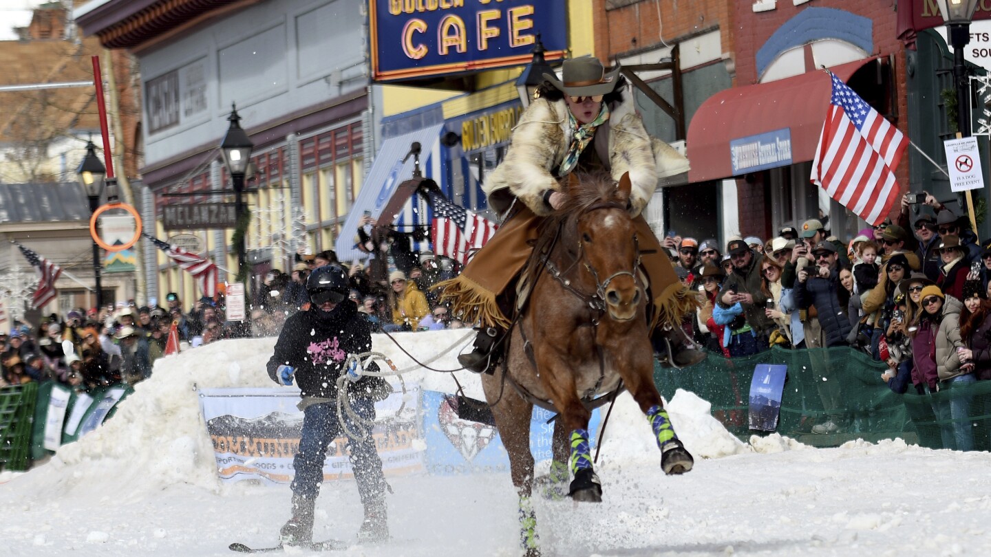 What do you get when you cross rodeo with skiing? The wild and wacky Skijoring