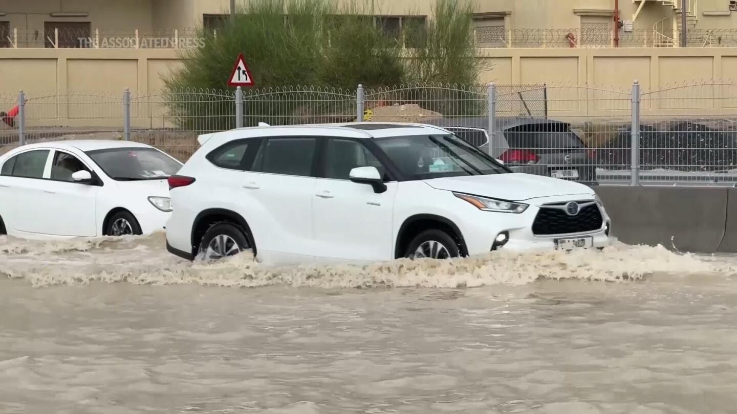 Intense rainfall sweeps across Dubai and the wider United Arab Emirates, disrupting flights