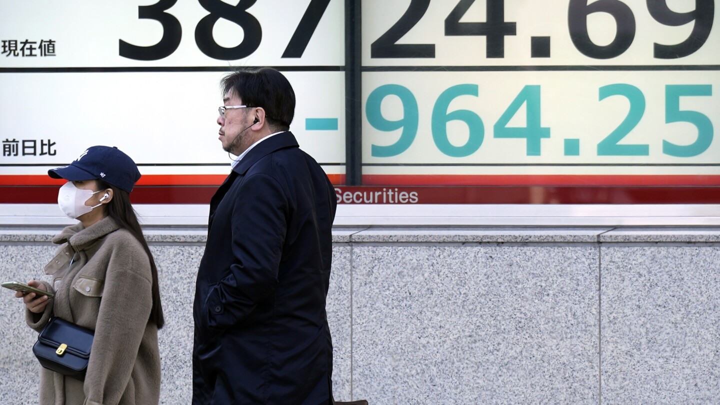 Stock market today: Asian shares mostly lower, Japan’s Nikkei 225 falls 2.5%