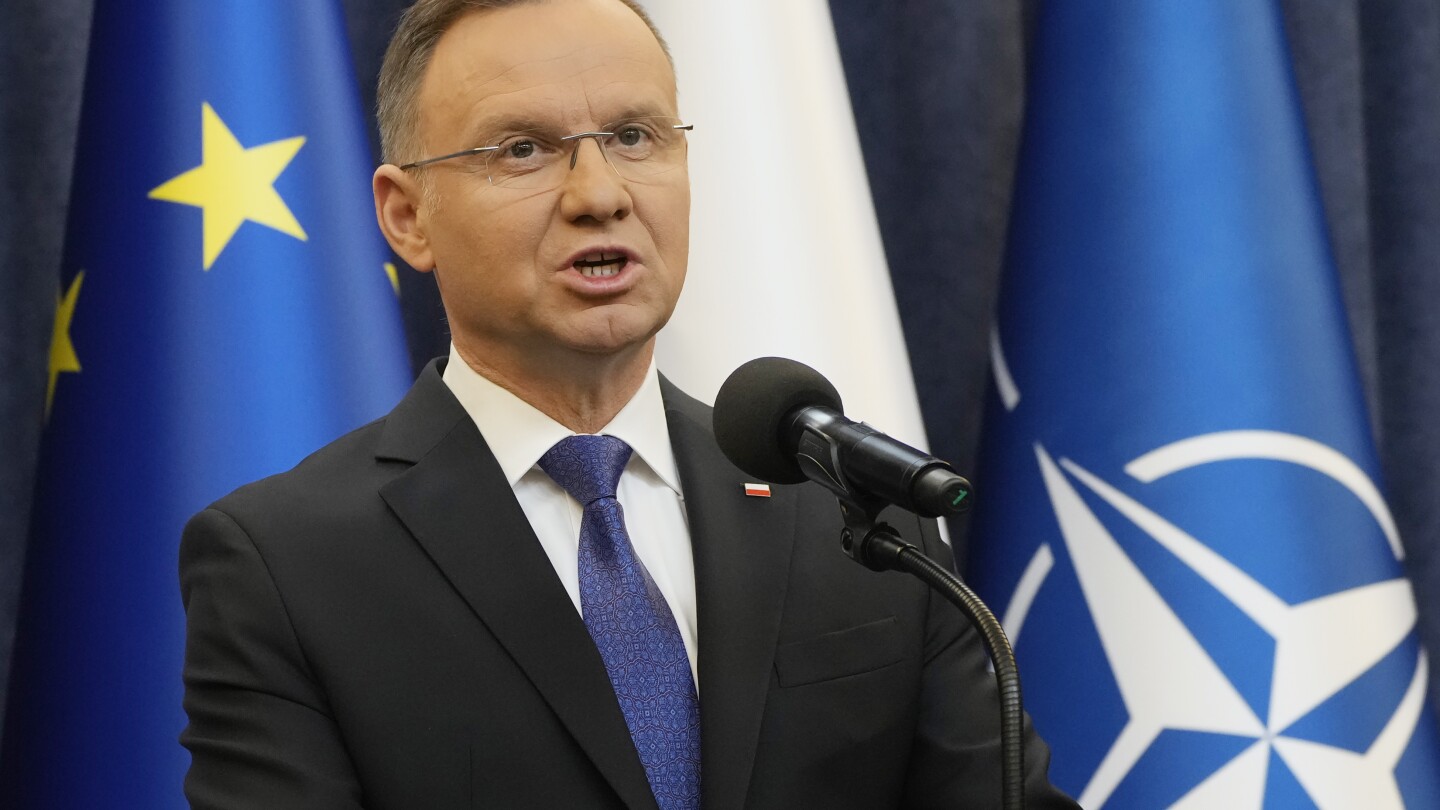 Poland’s president calls on NATO allies to raise spending on defense to 3% of GDP