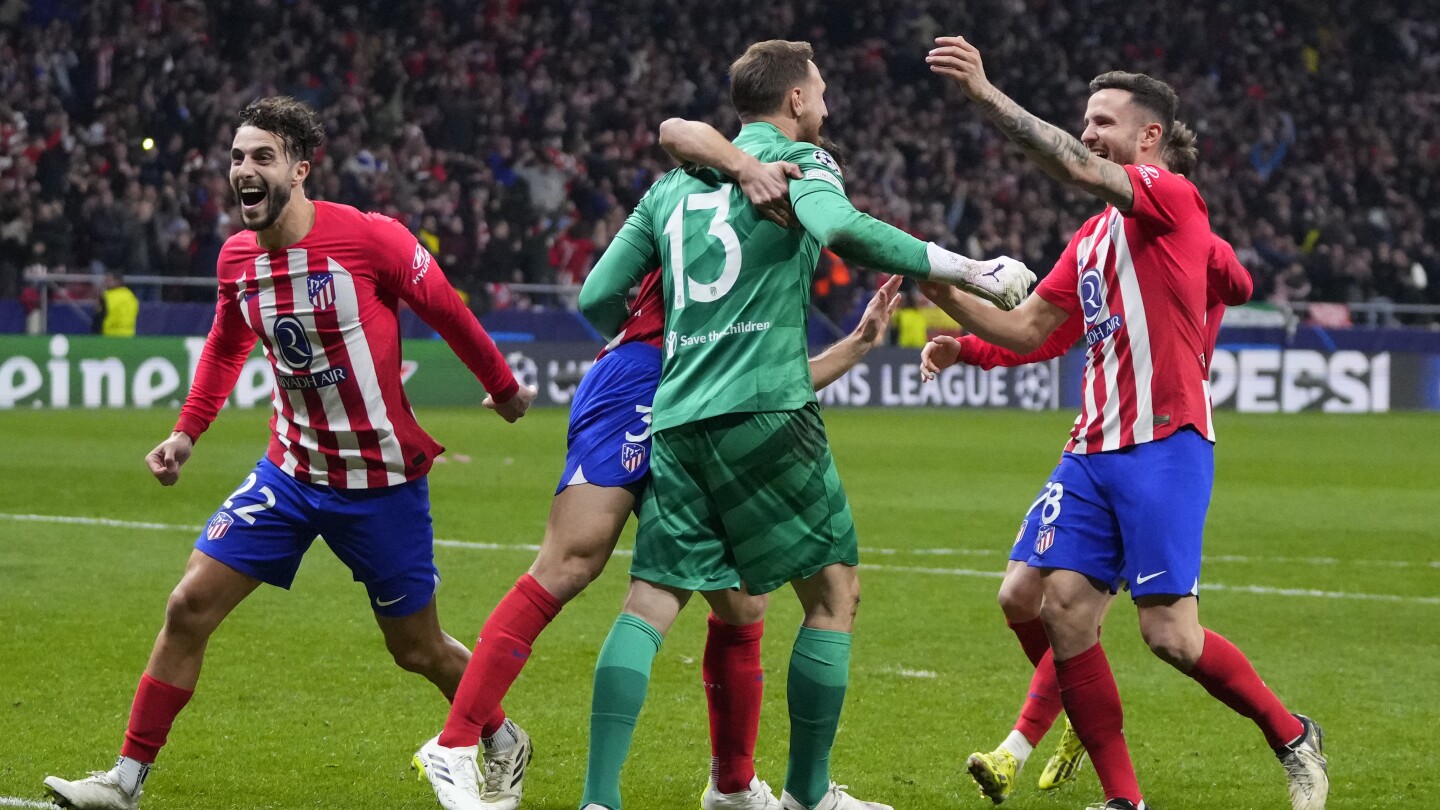 Atletico beats Inter on penalties to reach Champions League quarterfinals. Oblak makes two saves