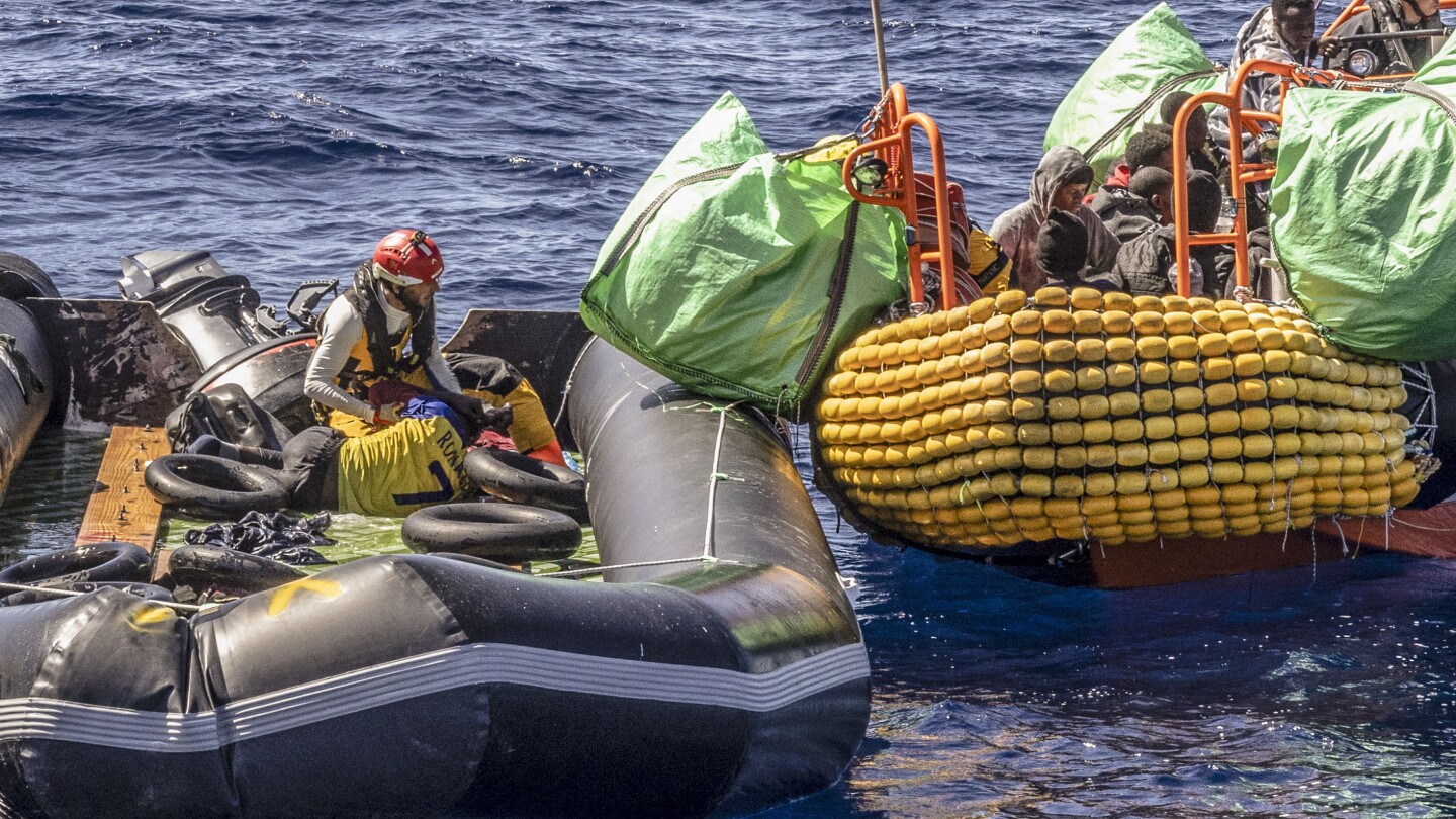 Survivors of Mediterranean rescue say about 50 people died on the trip from Libya, aid group reports