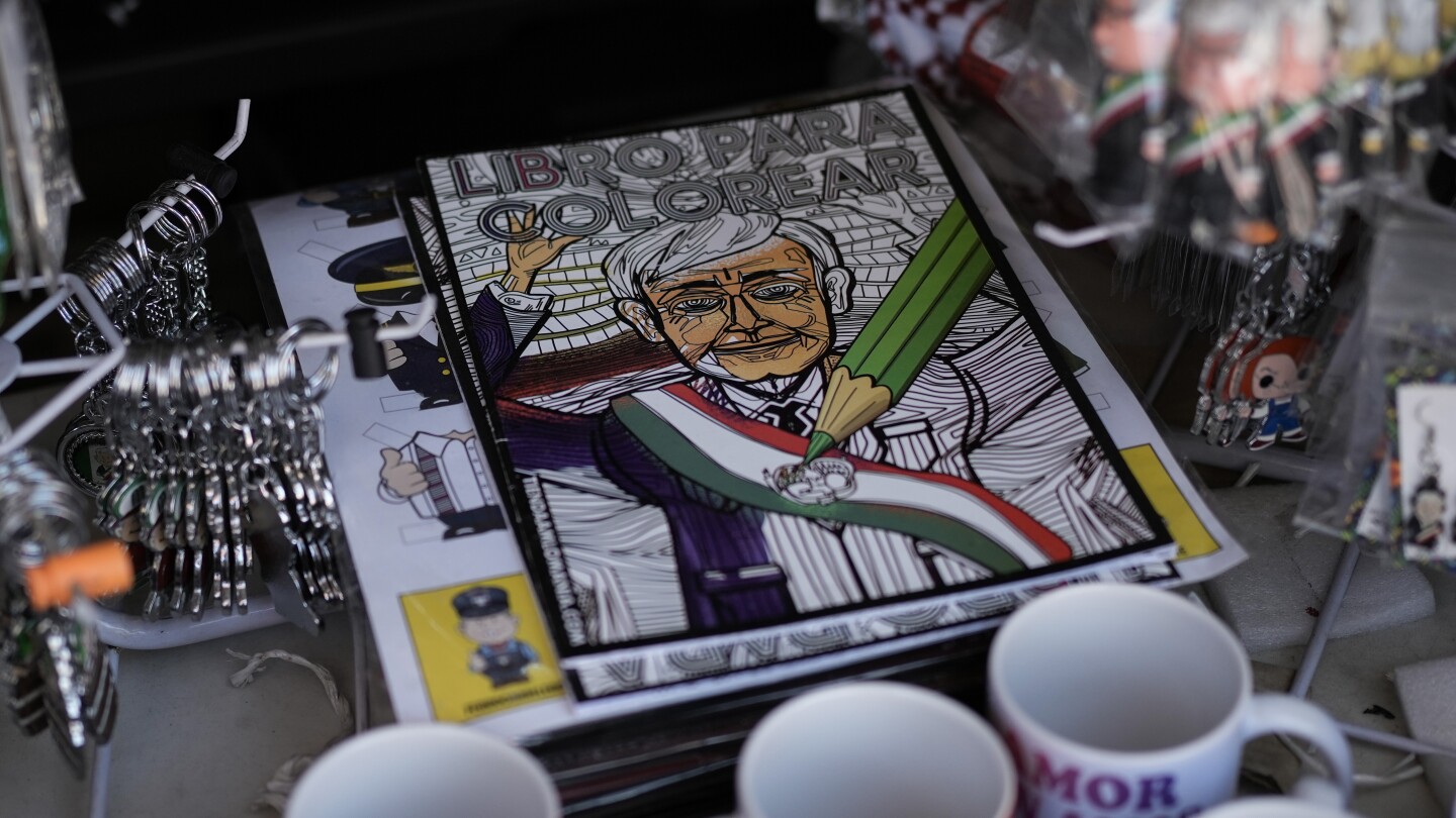 Memorabilia including hats and dolls reflect popularity of Mexico’s president ahead of June election