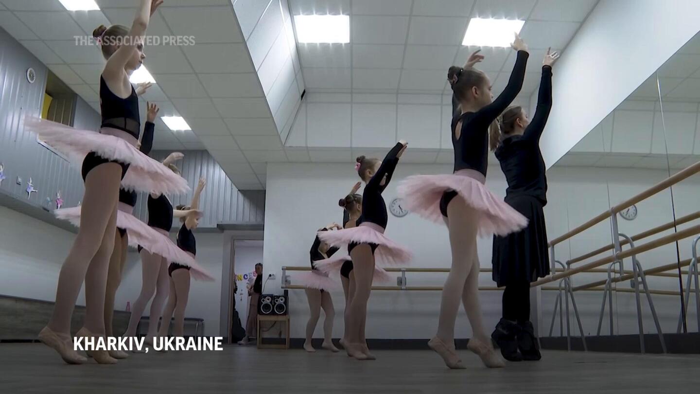 Bomb shelter in Kharkiv doubles as a ballet studio | AP News