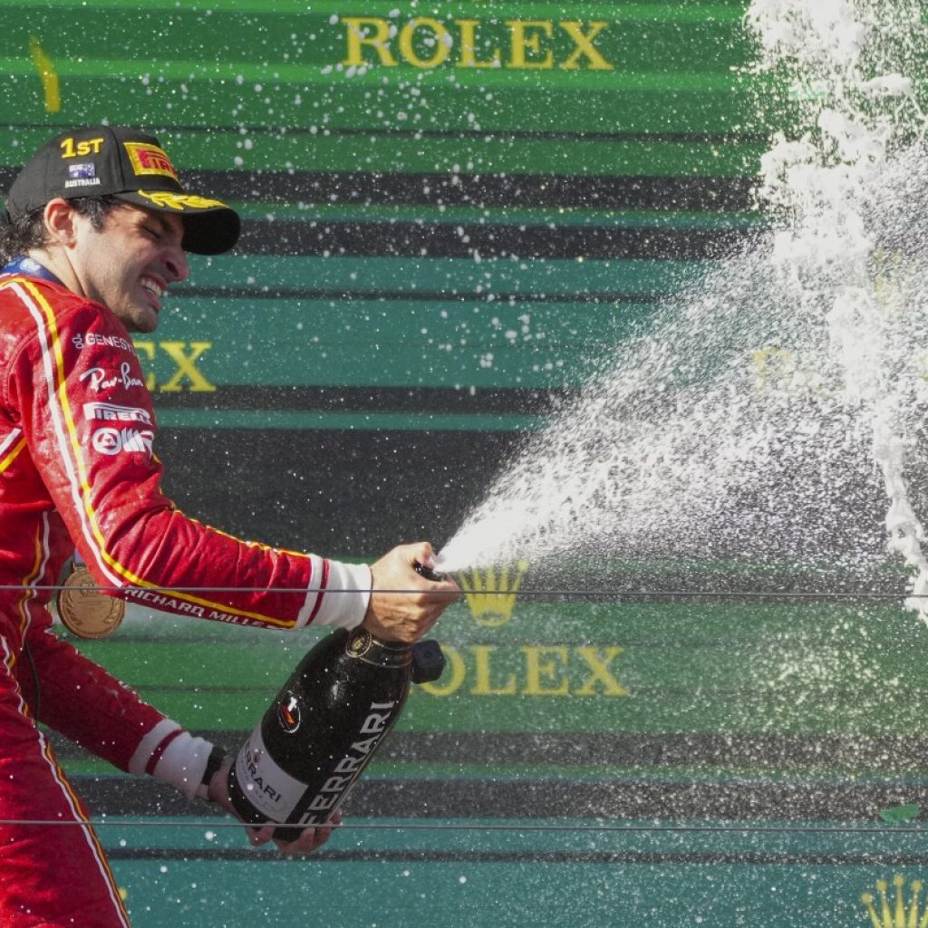 Carlos Sainz wins F1 Australian GP after Verstappen retires early with engine fire