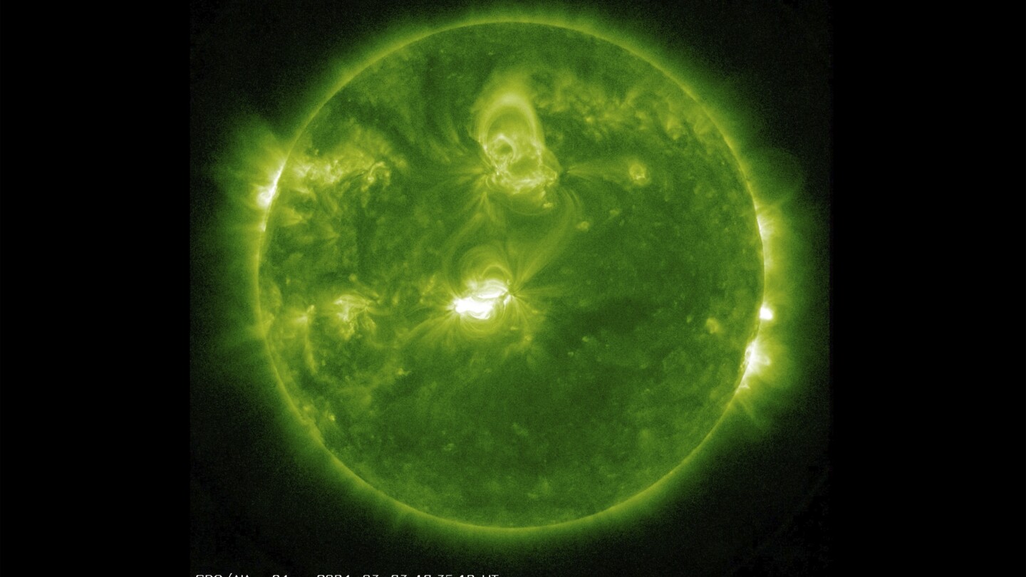 Geomagnetic storm from a solar flare could disrupt radio communications and create a striking aurora