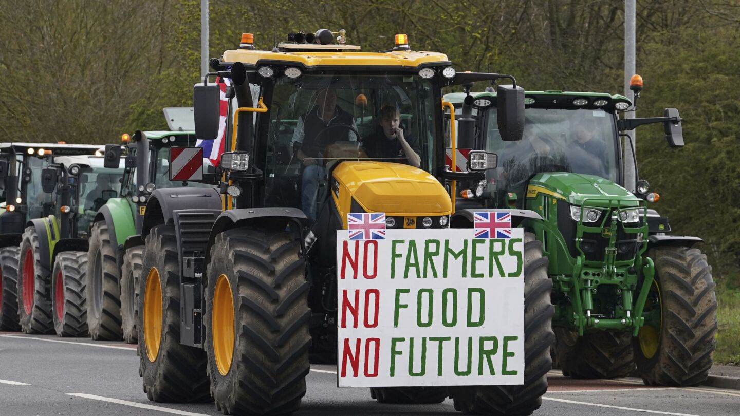 UK farmers in tractors head to Parliament to protest rules they say threaten livelihoods