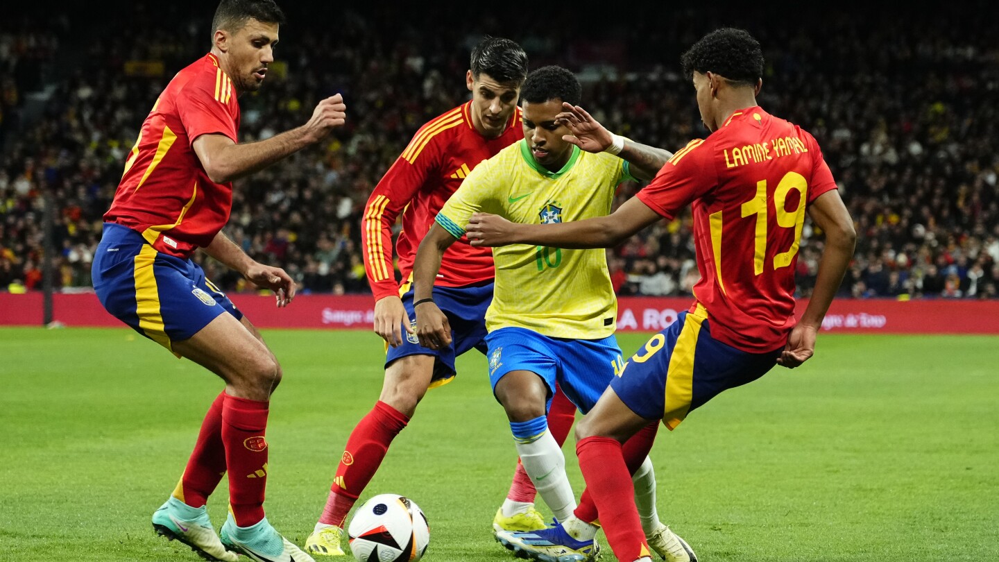 Endrick and Yamal shine as Vinícius Júnior’s Brazil draws 3-3 with Spain in ‘One Skin’ friendly