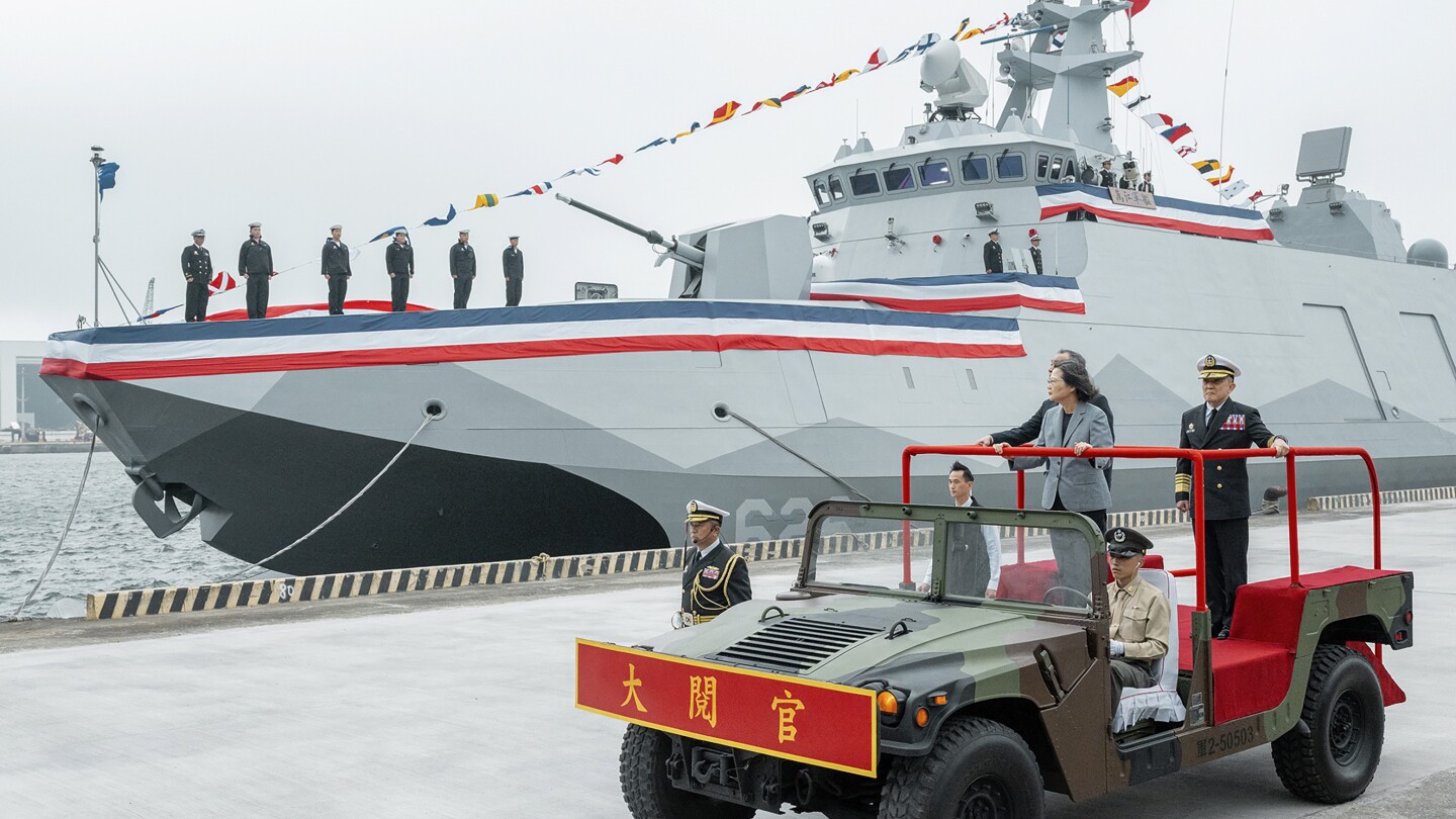 Taiwan commissions 2 new navy ships as safeguards against rising threat from China