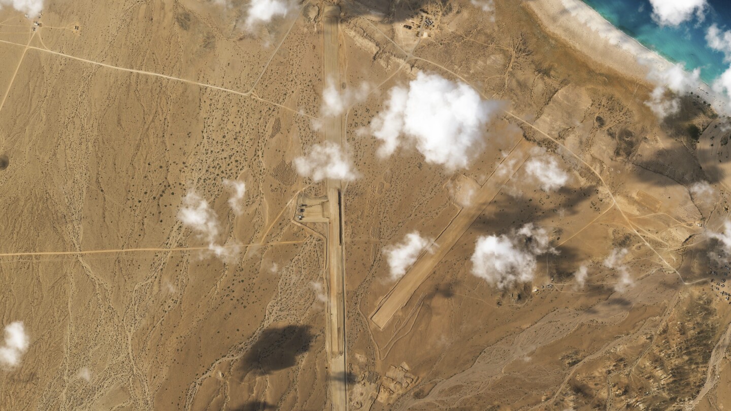 An airstrip is being built on a Yemeni island during the ongoing war, with ‘I LOVE UAE’ next to it