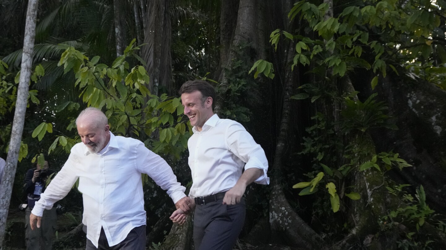 France’s Macron embraces Brazil’s Lula — and the memes poking fun at their ‘wedding’