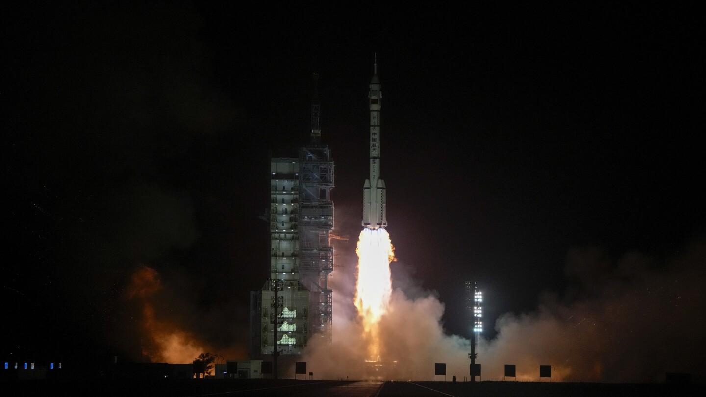 China launches 3-member crew to its space station as it seeks to put astronauts on the moon by 2030