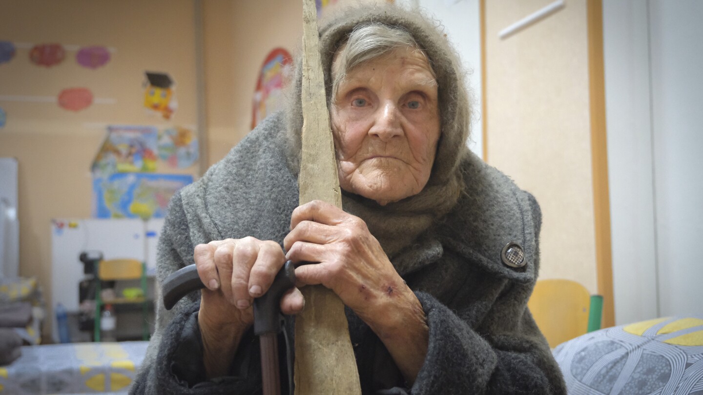 A 98-year-old in Ukraine walked miles to safety from Russians, with slippers and a cane