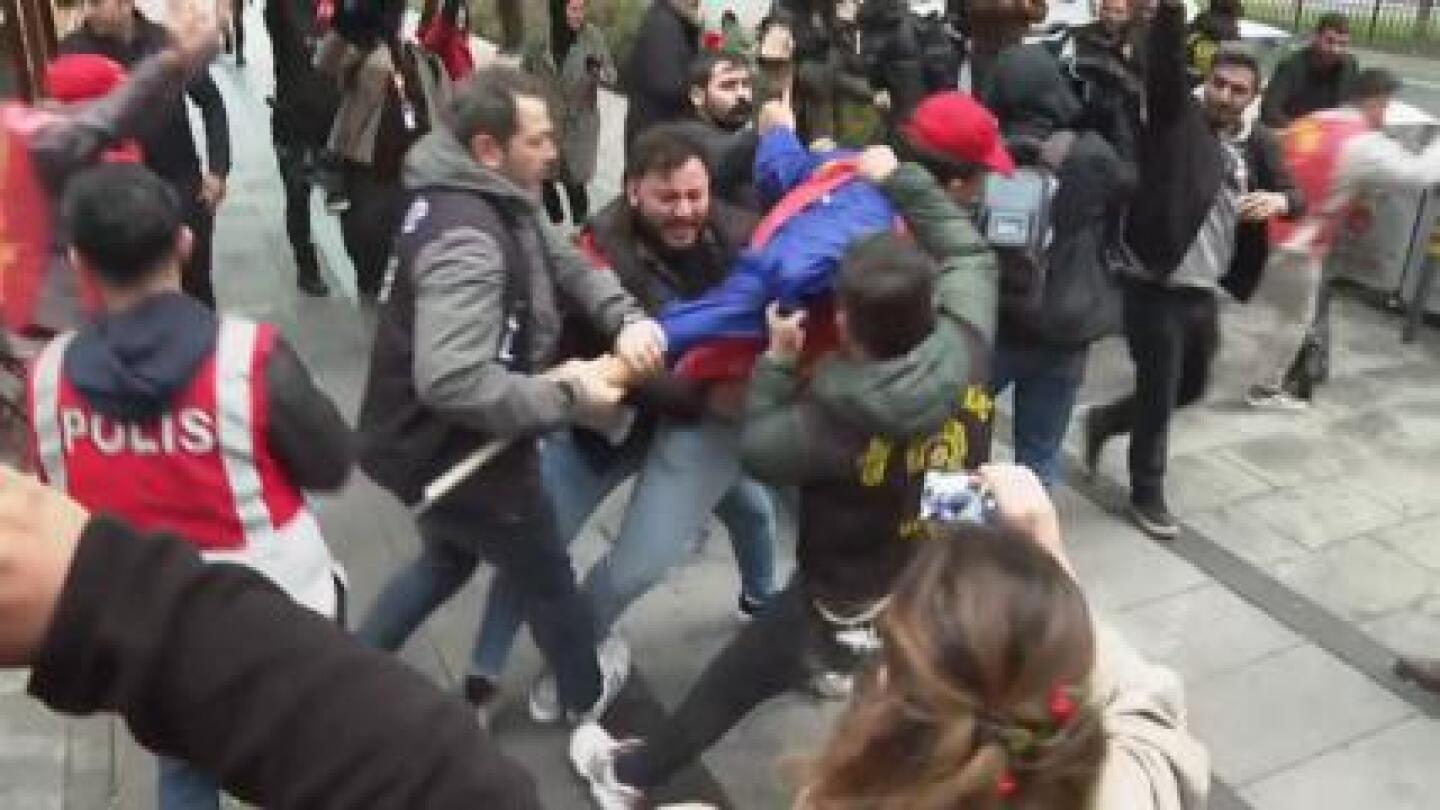 Istanbul police detain dozens of people who tried to reach the city’s main square on Labour Day