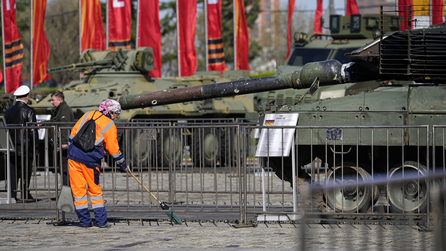 Kremlin parades Western equipment captured from Ukrainian army at Moscow exhibition