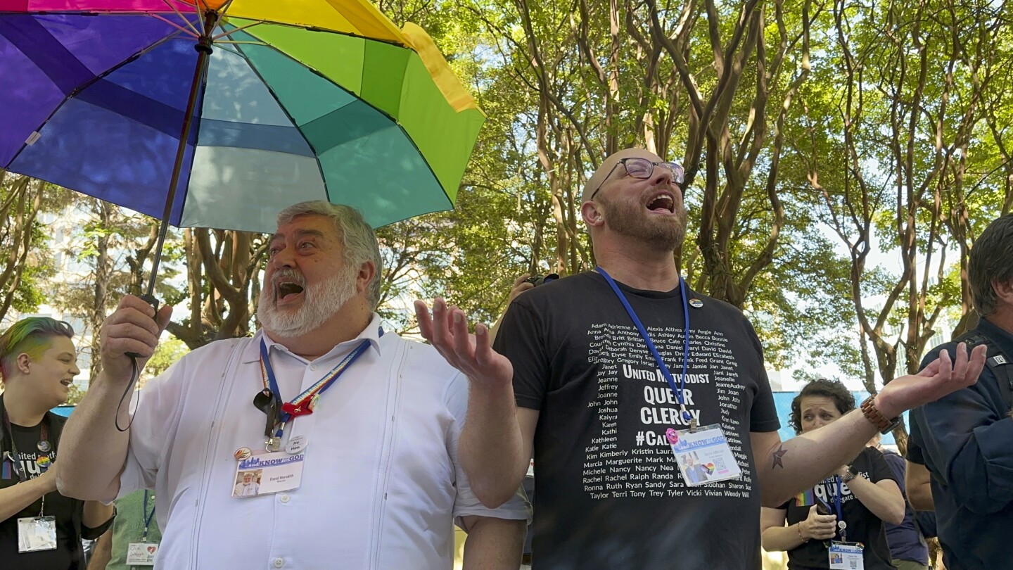 United Methodist delegates repeal their church’s ban on its clergy celebrating same-sex marriages