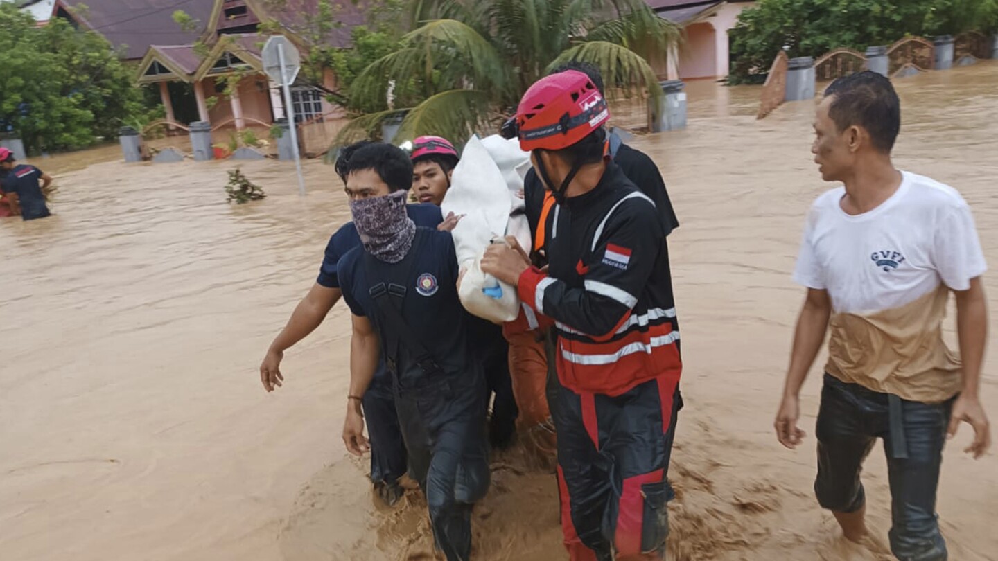 Flood and landslide hit Indonesia’s Sulawesi island, killing 14