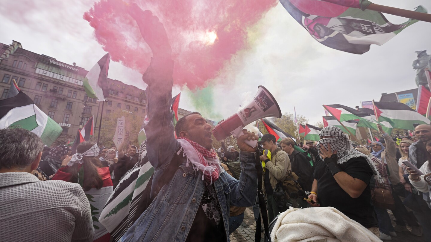 Thousands of pro-Palestinian protesters march in Malmo against Israel’s Eurovision participation